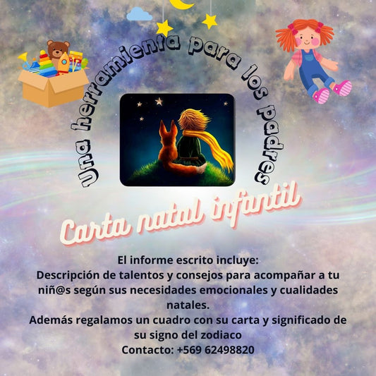 Carta astral para niños, viene con marco de fotos